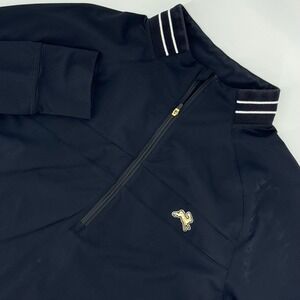 Tracksmith Men's L‎ Black Half Zip Running Pullover Hare Logo Athletic